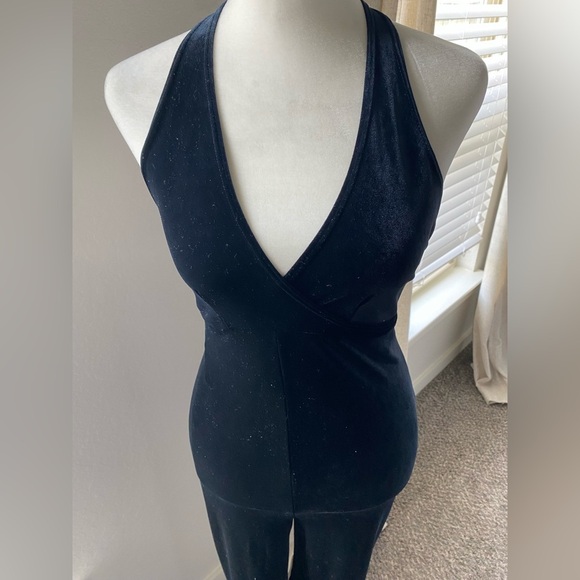 Vintage Velvet Halter Jumpsuit - Picture 3 of 5